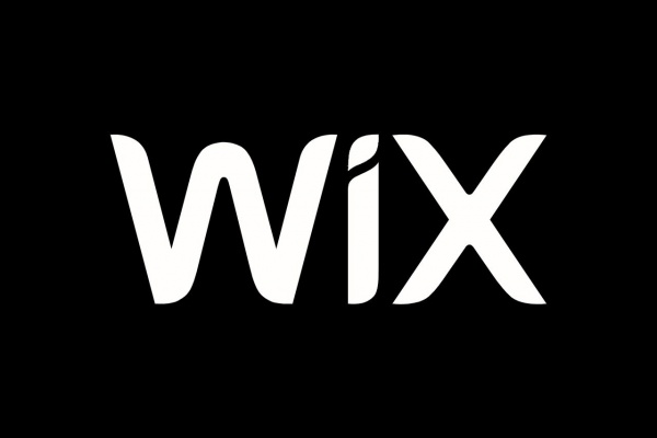 wix logo all white text black background